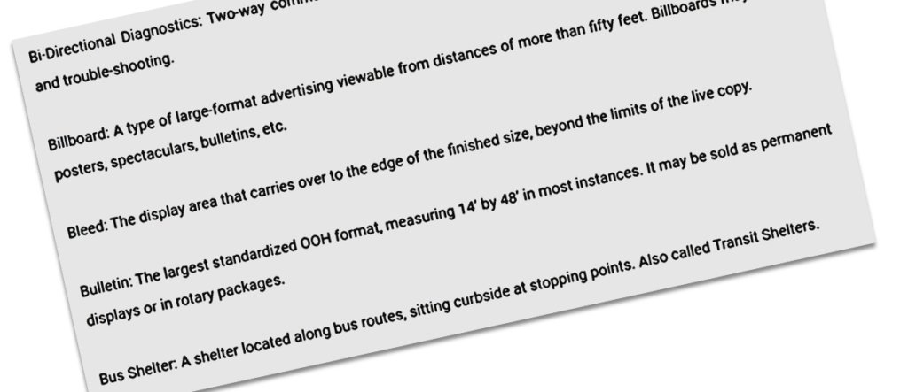 Outdoor Advertising Terms